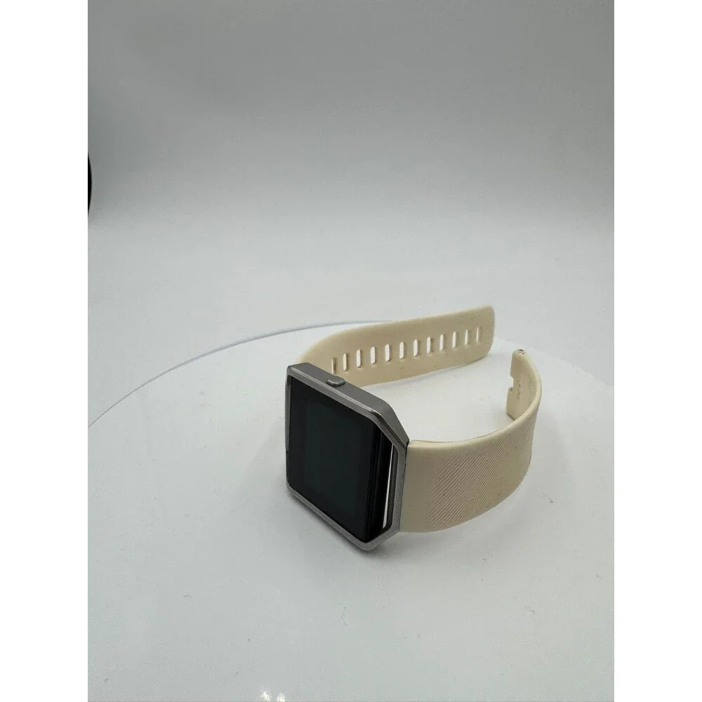 Fitbit Blaze Smart Fitness Watch Silver Case White Band Tested